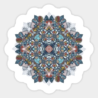 Blue Boho Botanical Flower Sticker